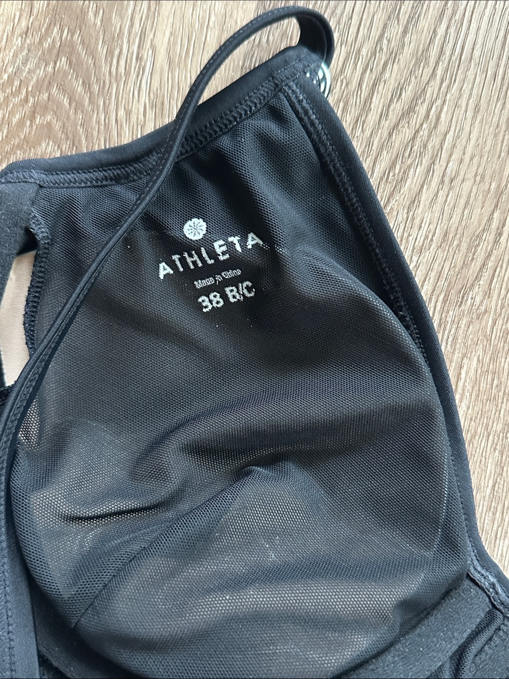 Athleta Laguna Side Scrunch Tankini Top Black & White 38 B/C Beach - Picture 3 of 4